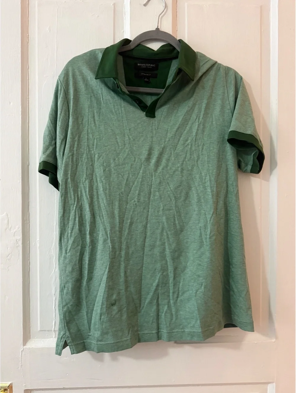 Banana Republic Luxury Touch Green Polo Shirt Standard Fit Size L